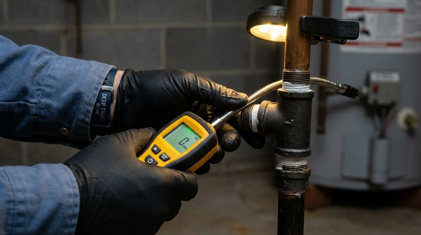 Gas leak detection with electronic sniffer by Johns Plumbing LLC in Corona